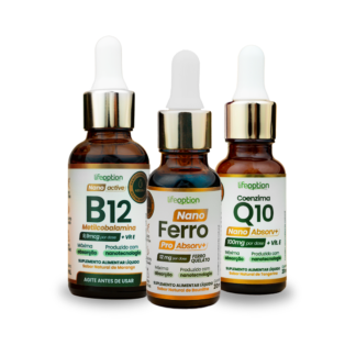 Protocolo Avançado Performance e Energia Vital Nano Ferro Pro + Nano Active B12 + Coenzima Q10 Nano