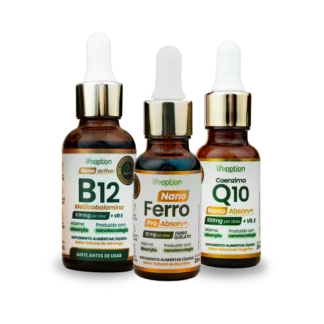 Protocolo Avançado Performance e Energia Vital Nano Ferro Pro + Nano Active B12 + Coenzima Q10 Nano